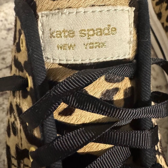Keds for Kate Spade kickstart genuine calf hair sneaker Tan Leopard Size 7 - Picture 8 of 11